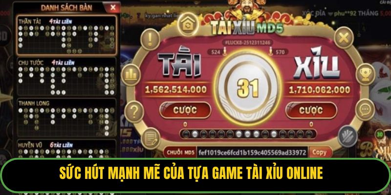 Sức hút mạnh mẽ của tựa game tài xỉu online.